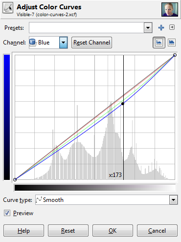 Color Curve Adjustment Blue
