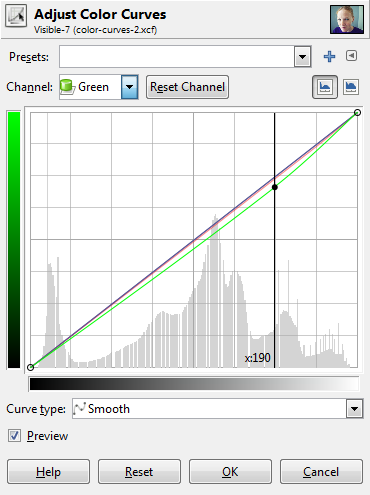 Color Curve Adjustment Green