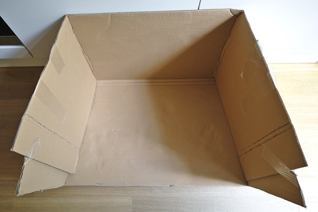 A cardboard box