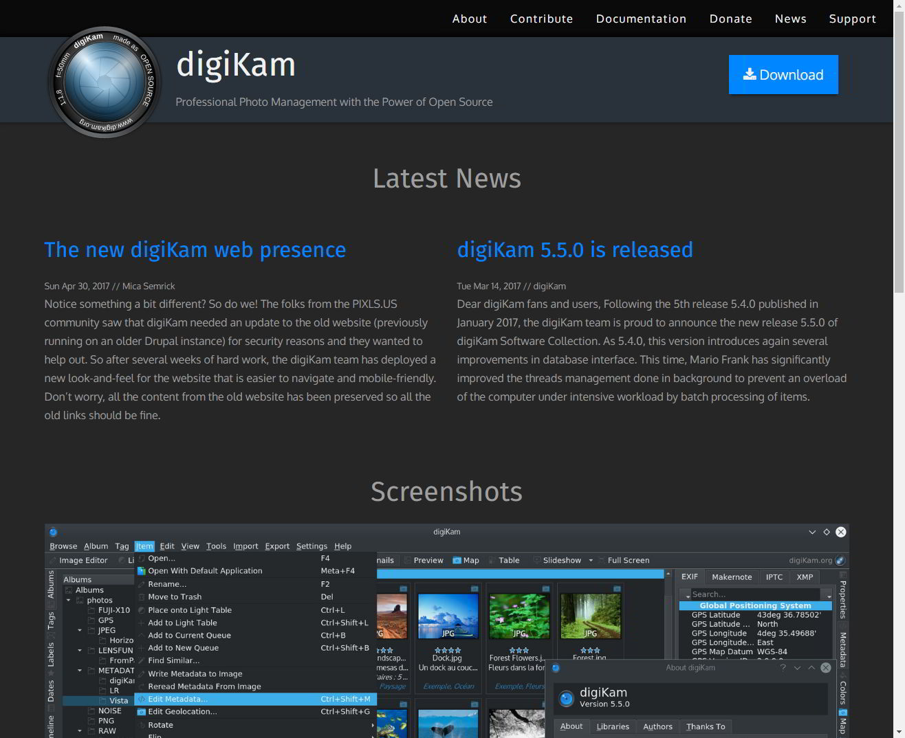 new digiKam website
